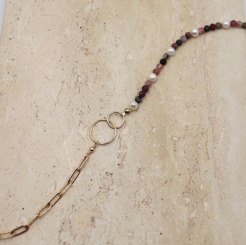 Tourmaline and Pearl Chain