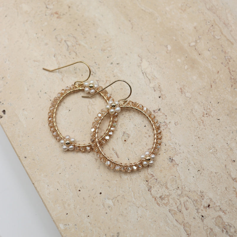 Golden Blossom Hoops