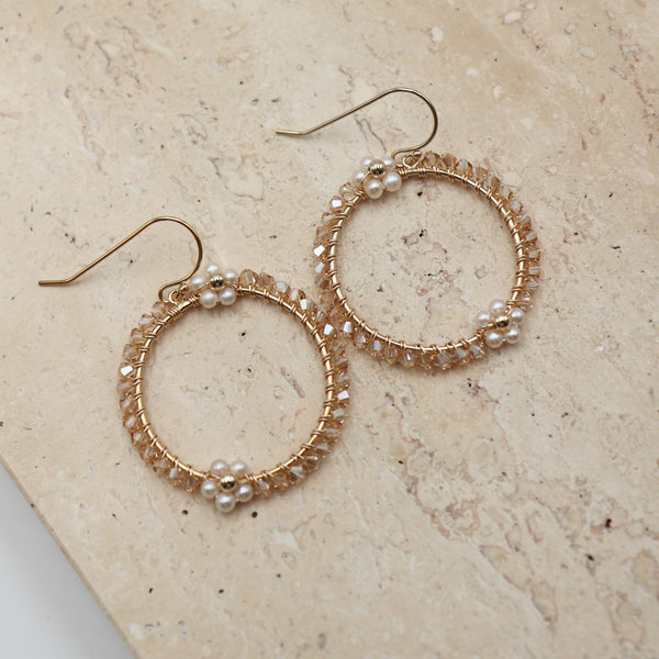 Golden Blossom Hoops