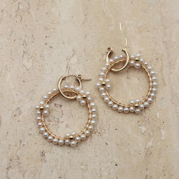 Floral Charm Hoops