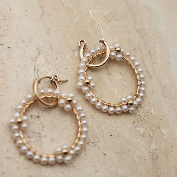 Floral Charm Hoops