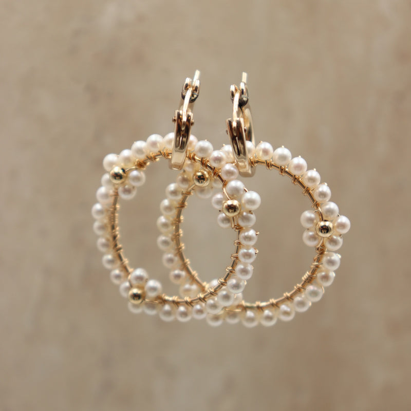 Floral Charm Hoops