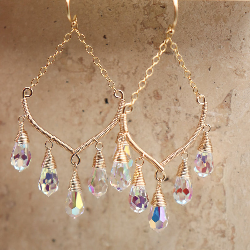 Iridescent Chandelier Earrings