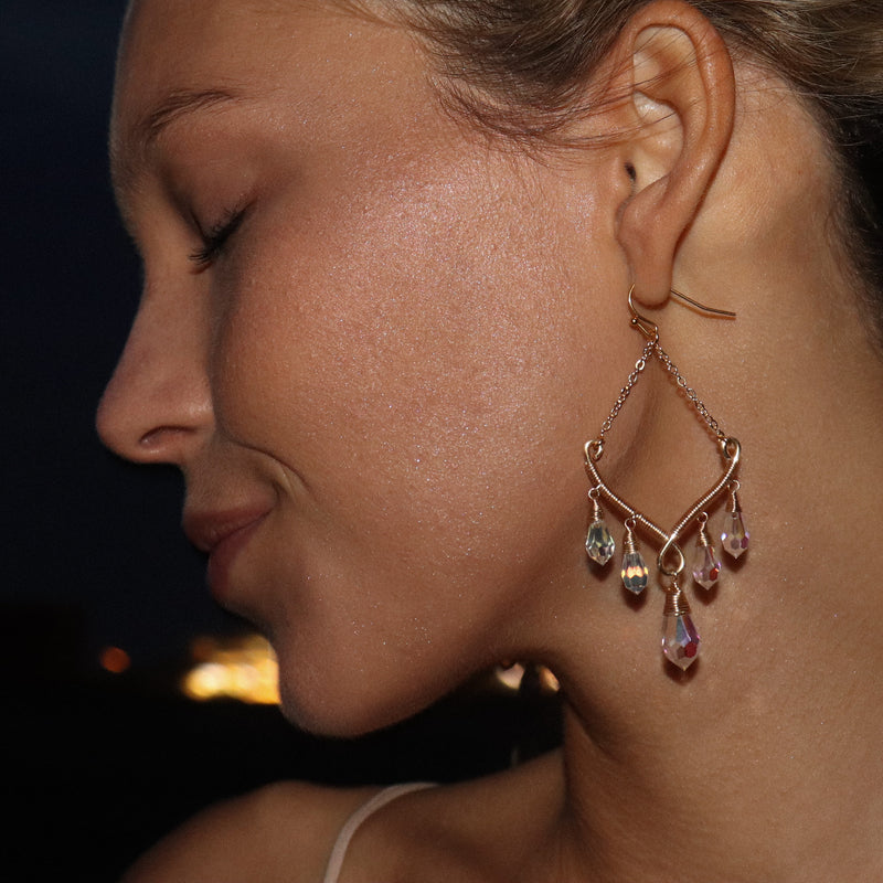 Iridescent Chandelier Earrings